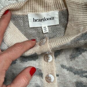 Heartloom Animal Print Knitted Henley
Long Sleeve Sweater XS